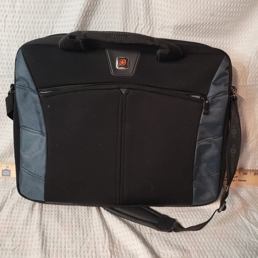 SwissGear Laptop‎ Messenger Bag Black Blue Briefcase Shoulder Strap Travel Case